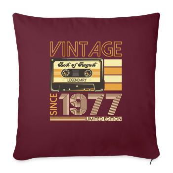 46ème anniversaire homme août vintage 1977 Cassette - Housse de coussin décorative 45 x 45 cm - bordeaux - Devant