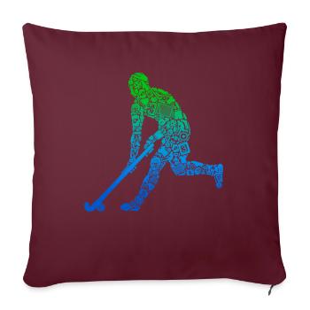 Hockeyspieler Feldhockey Kinder Hockey Jungen - Sofakissenbezug 45 x 45 cm - Burgunderrot - Vorne