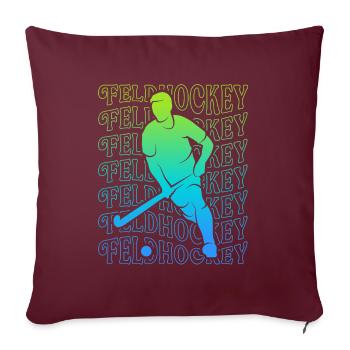 Hockey Vintage Hockeyspieler Feldhockey Jungen - Sofakissenbezug 45 x 45 cm - Burgunderrot - Vorne