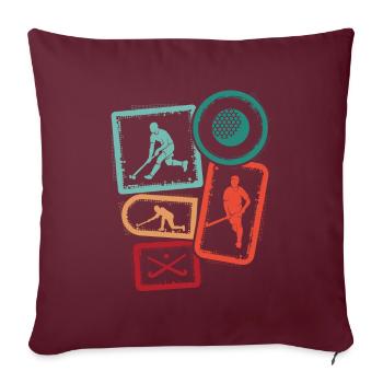 Hockey Spieler Hockeyspieler Feldhockey Jungen - Sofakissenbezug 45 x 45 cm - Burgunderrot - Vorne