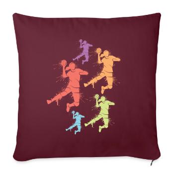 Joueur de handball Joueur de handball Handball Enfants - Housse de coussin décorative 45 x 45 cm - bordeaux - Devant