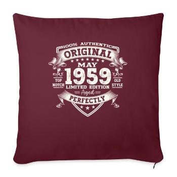 Anniversaire 1959 Mai 1959 Millésime 1959 Légende 59 - Housse de coussin décorative 45 x 45 cm - bordeaux - Devant