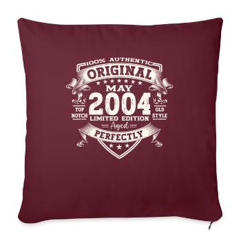 Anniversaire 2004 Mai 2004 Année 2004 Légende 04 - Housse de coussin décorative 45 x 45 cm - bordeaux - Devant