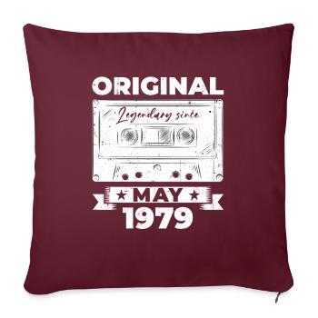 Mai 1979 Millésime 1979 Anniversaire 1979 Légende 79 - Housse de coussin décorative 45 x 45 cm - bordeaux - Devant