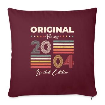 Anniversaire 2004 Mai 2004 Année 2004 Légende 04 - Housse de coussin décorative 45 x 45 cm - bordeaux - Devant