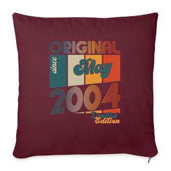Original Mai 2004 Millésime 2004 Anniversaire 2004 - Housse de coussin décorative 45 x 45 cm - bordeaux - Devant