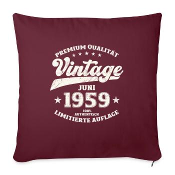 Original Juin 1959 Millésime 1959 Anniversaire 1959 - Housse de coussin décorative 45 x 45 cm - bordeaux - Devant