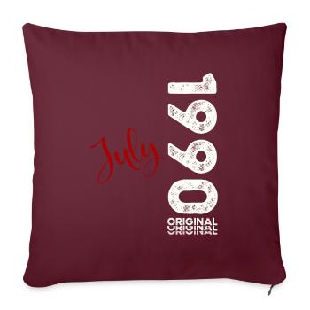 34ème anniversaire Original Juillet 1990 Millésime 1990 - Housse de coussin décorative 45 x 45 cm - bordeaux - Devant