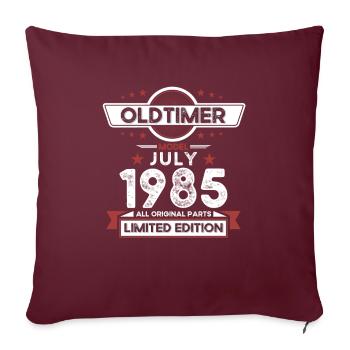 40ème Anniversaire Voiture Classique Juillet 1985 Millésime 1985 - Housse de coussin décorative 45 x 45 cm - bordeaux - Devant
