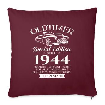 80ème Anniversaire Voiture Classique 1944 Millésime 1944 - Housse de coussin décorative 45 x 45 cm - bordeaux - Devant
