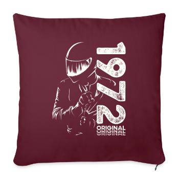 52ème Anniversaire Vintage 1972 Motard Motard - Housse de coussin décorative 45 x 45 cm - bordeaux - Devant