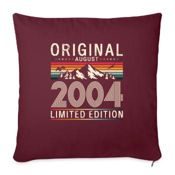 20ème Anniversaire Original Août 2004 Millésime 2004 - Housse de coussin décorative 45 x 45 cm - bordeaux - Devant