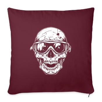 Ski Masque de ski Skull - Housse de coussin décorative 45 x 45 cm - bordeaux - Devant