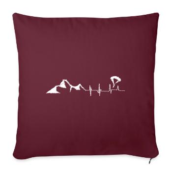 Battement de cœur - Montagne - Parapente - (9) - Housse de coussin décorative 45 x 45 cm - bordeaux - Devant