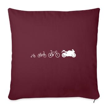 Evolution du motard moto moto - Housse de coussin décorative 45 x 45 cm - bordeaux - Devant