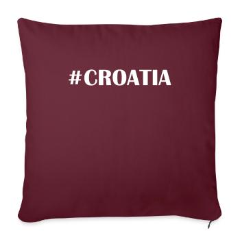 #CROATIA Croatie #Kroatien #Srce - Housse de coussin décorative 45 x 45 cm - bordeaux - Devant