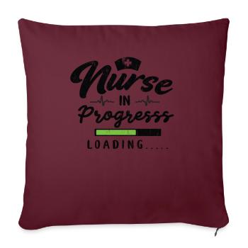 Infirmière en cours Infirmière - Housse de coussin décorative 45 x 45 cm - bordeaux - Devant