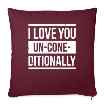I Love You Un-cone-diditional Pour Frozen Sweet Fan - Housse de coussin décorative 45 x 45 cm - bordeaux - Devant