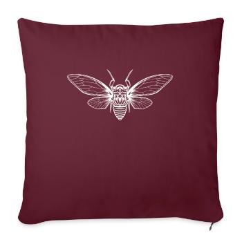 Cigale Cigale Brut Insecte - Housse de coussin décorative 45 x 45 cm - bordeaux - Devant