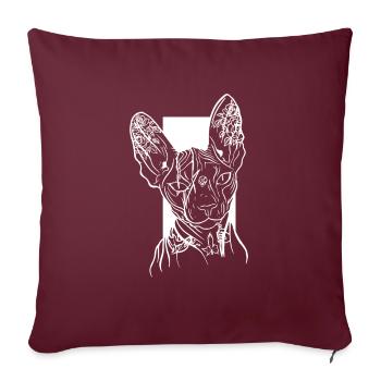 Sphinx Cat Lover Race de chat sans poils - Housse de coussin décorative 45 x 45 cm - bordeaux - Devant