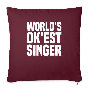 Karaoké Chant Fête Chantante - Housse de coussin décorative 45 x 45 cm - bordeaux - Devant