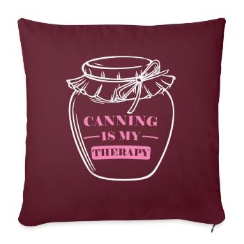 La nourriture en conserve est ma thérapie, la nourriture en conserve - Housse de coussin décorative 45 x 45 cm - bordeaux - Devant