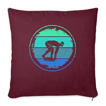 Nageurs Natation Natation Sports Natation Hommes - Housse de coussin décorative 45 x 45 cm - bordeaux - Devant
