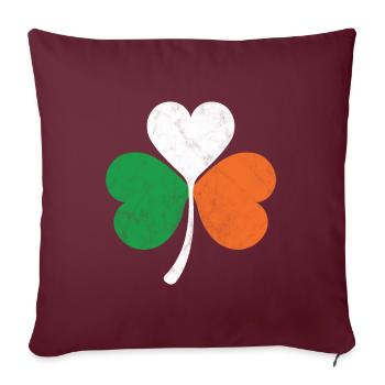 Trèfle du drapeau irlandais - Housse de coussin décorative 45 x 45 cm - bordeaux - Devant