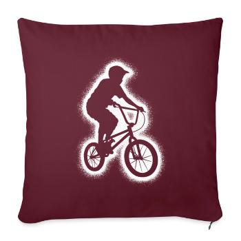 BMX Bike Stunts Herren Kinder Fahrrad BMX Jungen - Sofakissenbezug 45 x 45 cm - Burgunderrot - Vorne