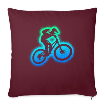 MTB Mountain Bike Biker Kinder Jungen Mountainbike - Sofakissenbezug 45 x 45 cm - Burgunderrot - Vorne