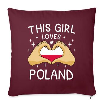 Pologne Drapeau utilisé Look Polska Drapeau polonais - Housse de coussin décorative 45 x 45 cm - bordeaux - Devant