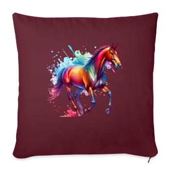 Cheval de trait irlandais cadeau cheval - Housse de coussin décorative 45 x 45 cm - bordeaux - Devant