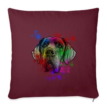 Chien de dogue allemand - Housse de coussin décorative 45 x 45 cm - bordeaux - Devant