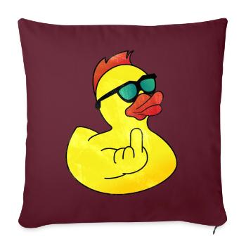 Canard en caoutchouc Canard de bain frais - Housse de coussin décorative 45 x 45 cm - bordeaux - Devant