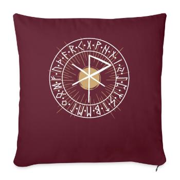 RUNE pour l’AMOUR - Rune Alphabet Furthark Viking - Housse de coussin décorative 45 x 45 cm - bordeaux - Devant