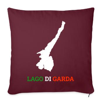 Lac de Garde Lago Di Garda Cadeau de Vacances - Housse de coussin décorative 45 x 45 cm - bordeaux - Devant