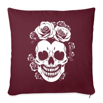 Horreur Crâne Crâne Art Crâne Gothique Heavy Metal - Housse de coussin décorative 45 x 45 cm - bordeaux - Devant