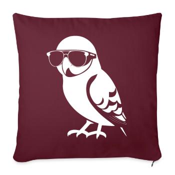 Drôle d’oiseau portant des lunettes de soleil Cool Bourke’s Parak - Housse de coussin décorative 45 x 45 cm - bordeaux - Devant
