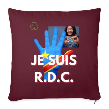 JE SUIS RDC - Housse de coussin décorative 45 x 45 cm - bordeaux - Devant