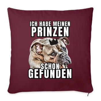 PRINCES FOUND - BULLDOG chien CHIENS - Housse de coussin décorative 45 x 45 cm - bordeaux - Devant