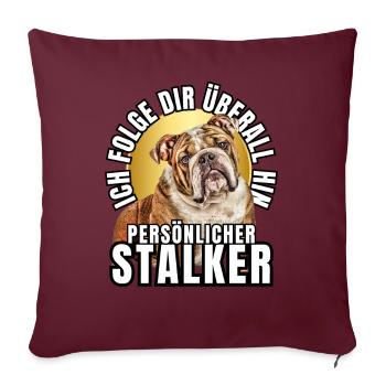 CHIEN DE CHASSE PERSONNEL CHIEN BOULEDOGUE - Housse de coussin décorative 45 x 45 cm - bordeaux - Devant