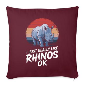 Rhinocéros Rhinocéros - Housse de coussin décorative 45 x 45 cm - bordeaux - Devant