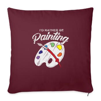 Artiste peintre brosses cadeau palette mixte - Housse de coussin décorative 45 x 45 cm - bordeaux - Devant