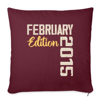 Février 2015 Anniversaire Février 2015 Rétro - Housse de coussin décorative 45 x 45 cm - bordeaux - Devant