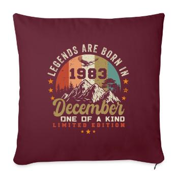 Les Légendes ont été publiées en décembre 1983 - Retro 1983 - Housse de coussin décorative 45 x 45 cm - bordeaux - Devant