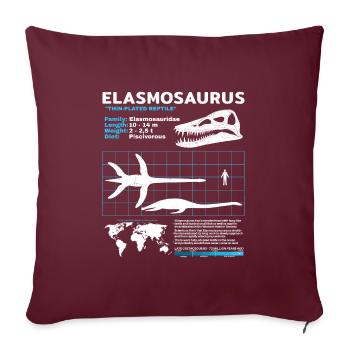 Fiche d’information sur Elasmosaurus - Housse de coussin décorative 45 x 45 cm - bordeaux - Devant
