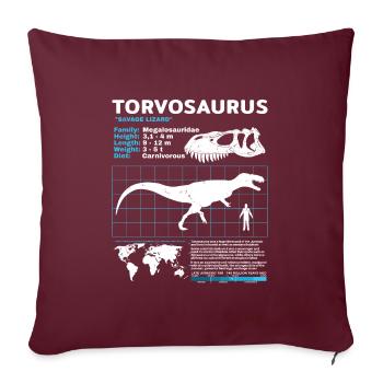 Fiche technique de Torvosaurus - Housse de coussin décorative 45 x 45 cm - bordeaux - Devant