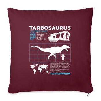 Fiche d’information sur Tarbosaurus - Housse de coussin décorative 45 x 45 cm - bordeaux - Devant