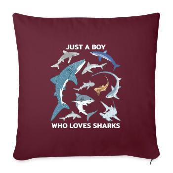 Juste un garçon qui aime les requins - Housse de coussin décorative 45 x 45 cm - bordeaux - Devant