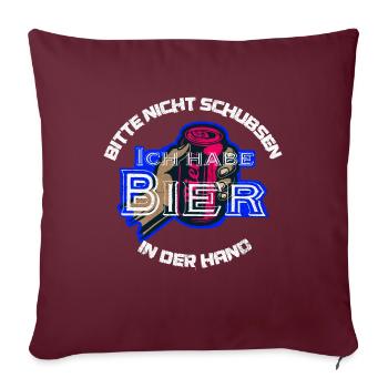 Ich habe Bier in der Hand Festival / Party - Sofakissenbezug 45 x 45 cm - Burgunderrot - Vorne